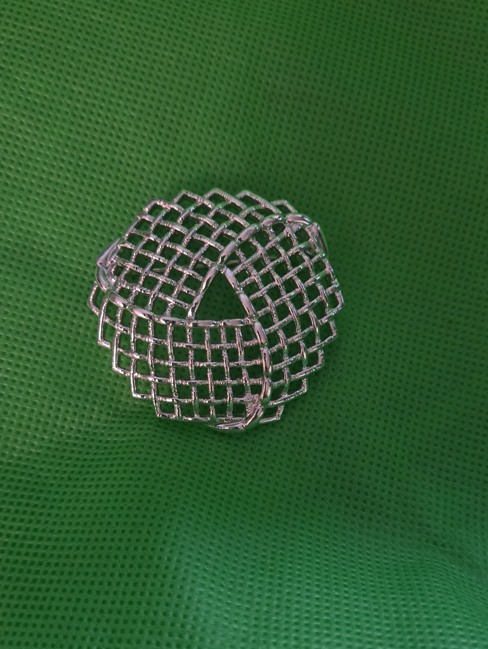 Vintage Sarah Coventry Silver-Tone Woven Lattice Knot Brooch